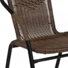 Silla exterior de metal y Rattan con apoyabrazos - Marrón en Marrón - Muebles para el exterior, Uruguay | Rústico Hogar, vista 3 de 4