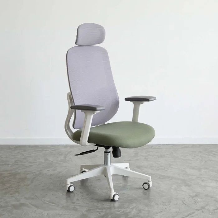 Silla De Oficina Malla Blanco Damasco en Verde oliva - Sillas de escritorio, Uruguay | Divino
