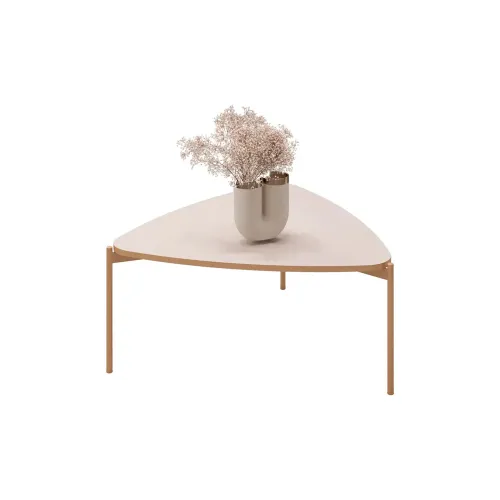 Mesa De Living Triangular Patas Metalicas Mdp en Blanco - Mesas de living, Uruguay | Soy Hogar