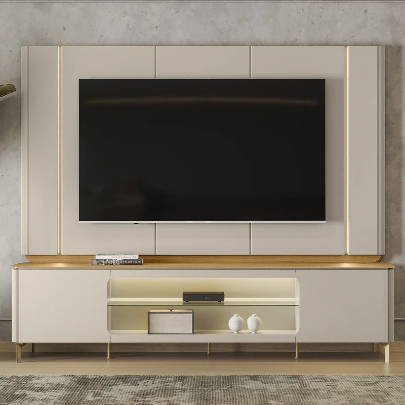 Home Rack/Panel Santorini Curvo con Led en Blanco - Muebles para TV, Uruguay | Balton, vista 4