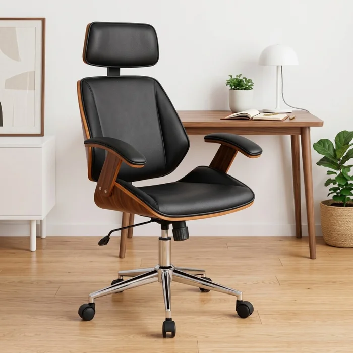 Silla de Oficina Wood en Negro - Sillas de escritorio, Uruguay | Rústico Hogar