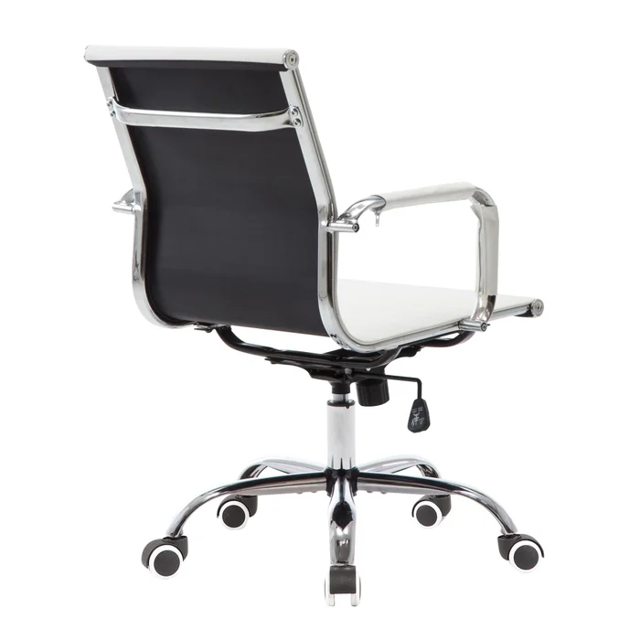 Silla De Escritorio Simil-cuero Blanco D-101 en Blanco - Escritorios y sillas de escritorio, Uruguay | Divino, vista 3