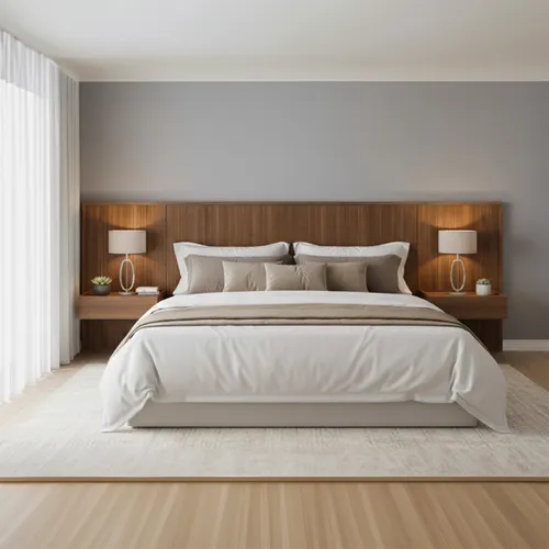 Respaldo Queen continuo con mesa de luz Chloe - Moderna - Marrón en Marrón - Respaldos de cama, Uruguay | Rústico Hogar