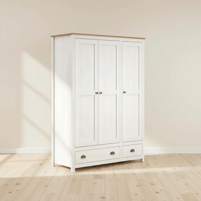 Placard Ropero 3 Puertas Madera Natural-beige Topazio en Blanco - Roperos y placares, Uruguay | Divino