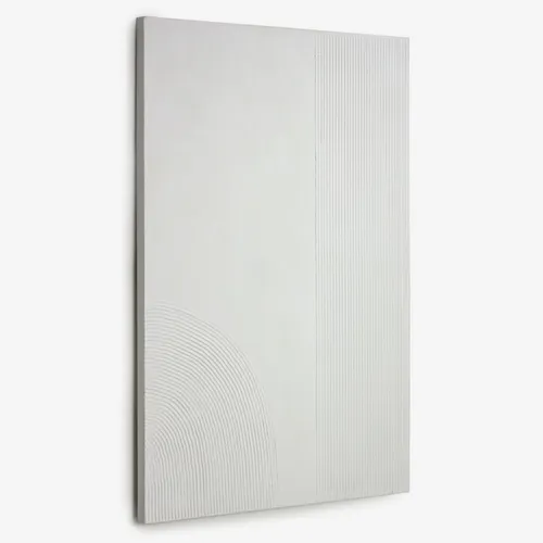 Lienzo Adelta rayas blanco 80 x 110 cm en Blanco - Decoración de pared, Uruguay | Kavehome