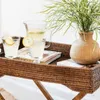 BANDEJA DE RATTAN CON SOPORTE / MESA AUXILIAR / BARCITO en Madera natural - Mesas de luz, Uruguay | La Iberica, vista 8 de 9