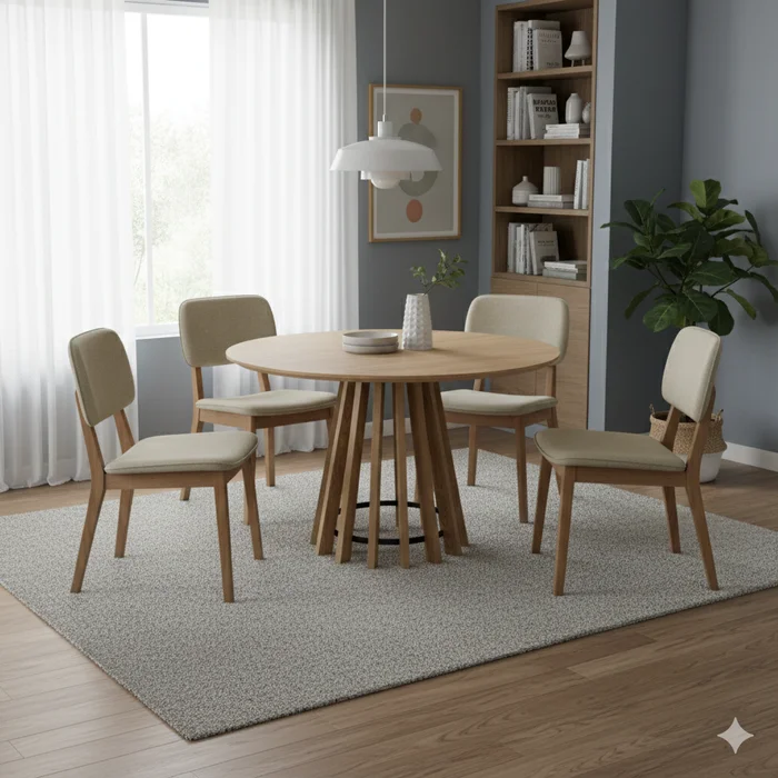 Juego de Comedor Mesa Redonda Pipa 110 cm + 4 Sillas Classic - Olmo - Sillas, Uruguay | Berna home, vista 2