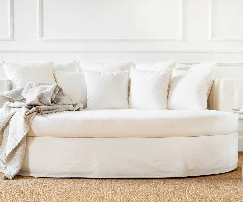 SILLON LUNA - OVAL - TUSSOR OFF WHITE en Off-white - Sillones y sofás, Uruguay | La Iberica