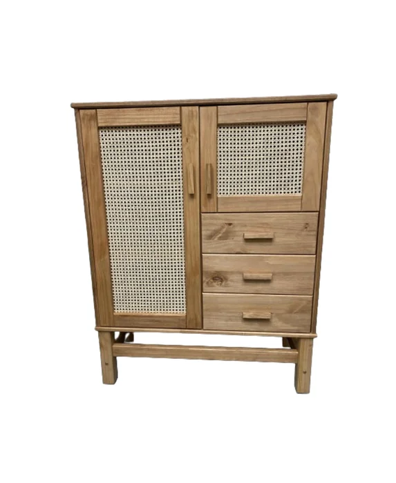 Armario Aparador Buffet Bargueño Madera de Pino Ratán Natural - Linea Yakarta en Madera natural - Aparadores y recibidores, Uruguay | Berna home