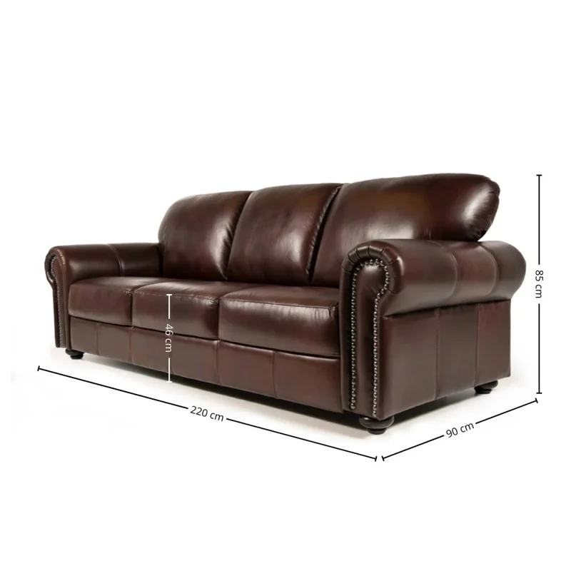 Sofá Elite - Cuero Natural - 3 cuerpos - A fabricar en Marrón - Sillones y sofás, Uruguay | Nyr, vista 7
