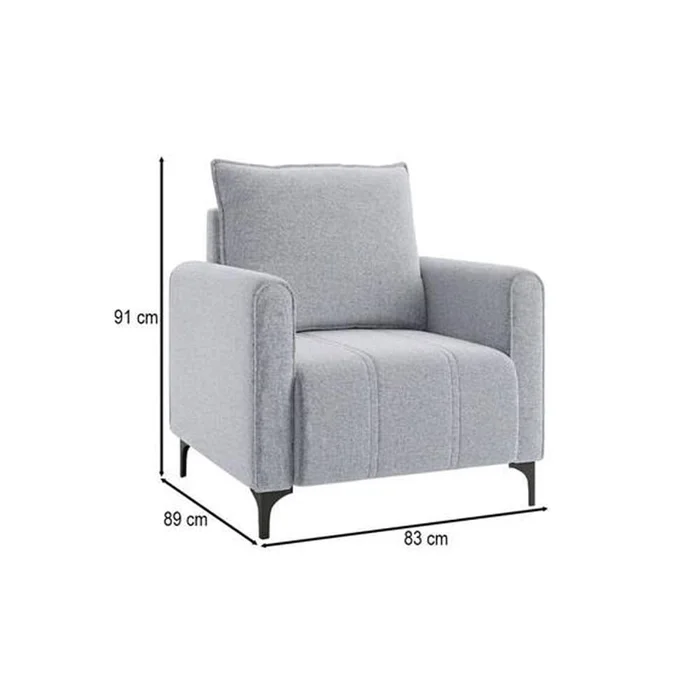 Sillon Butaca Poltrona Tapizada En Tela Patas Metalicas - Butacas, banquetas y puffs, Uruguay | Lais Muebles, vista 3