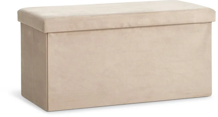Puf AUNING 76x38 con almac terciopelo arena osc en Beige - Butacas, banquetas y puffs, Uruguay | JYSK