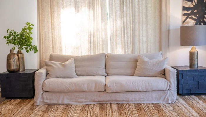 SOFA BISCARROSSE LINO FRANCES 206CM BEIGE en Beige - Sillones y sofás, Uruguay | Masinfinito Casa, vista 2
