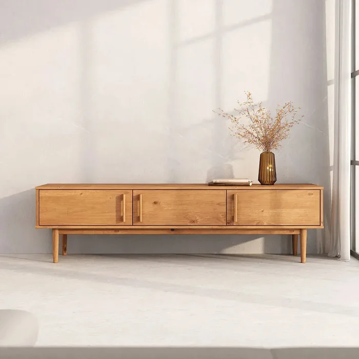 Rack TV 180CM Trega - Madera Maciza en Madera natural - Muebles para TV, Uruguay | Balton, vista 2