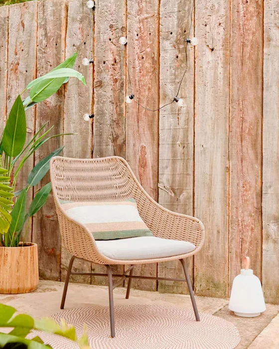 Butaca Abeli de cuerda beige en Beige - Butacas, banquetas y puffs, Uruguay | Kavehome, vista 3