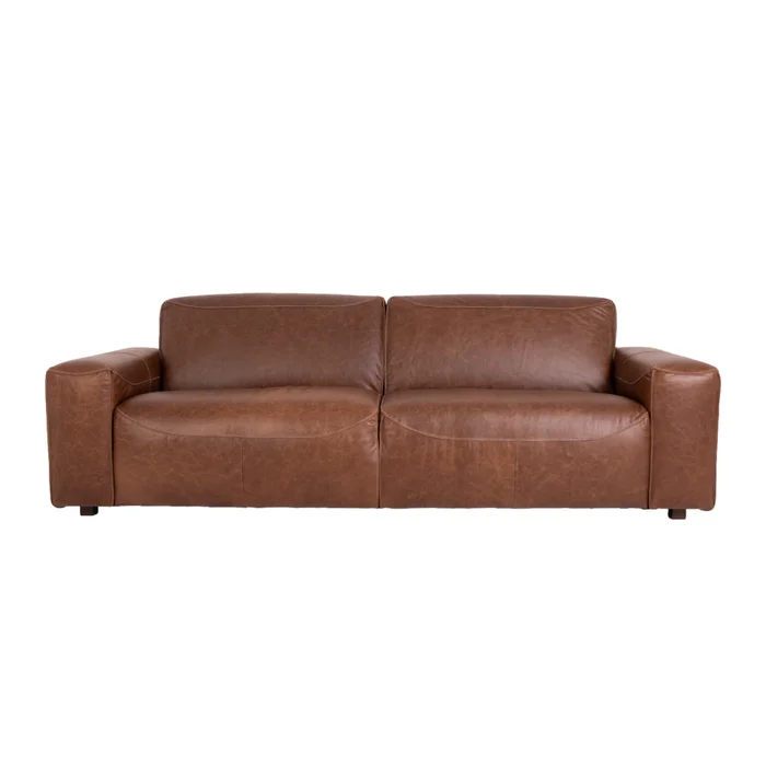 Sofa 3 Cuerpos Cuero-100-natural Marron Porto Choc. en CHOC. - Sillones y sofás, Uruguay | Divino, vista 2