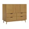 Ropero - 3 Puertas - 4 Cajones - Línea Nórdica - Roble en Madera natural - Roperos y placares, Uruguay | Rústico Hogar, vista 4 de 4