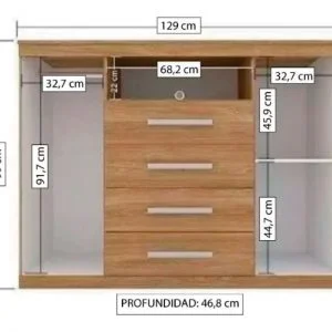 Comodas Cajoneras 2 Puertas 4 Cajones Dormitorio Blan 303866 - Cómodas, Uruguay | Soy Hogar, vista 3