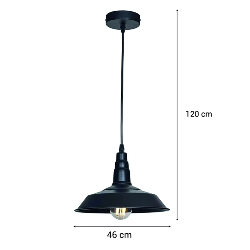 Lámpara Colgante Vintage Bell Negro Grande ø 46cm en Negro - Lámparas colgantes, Uruguay | Serlux, vista 5