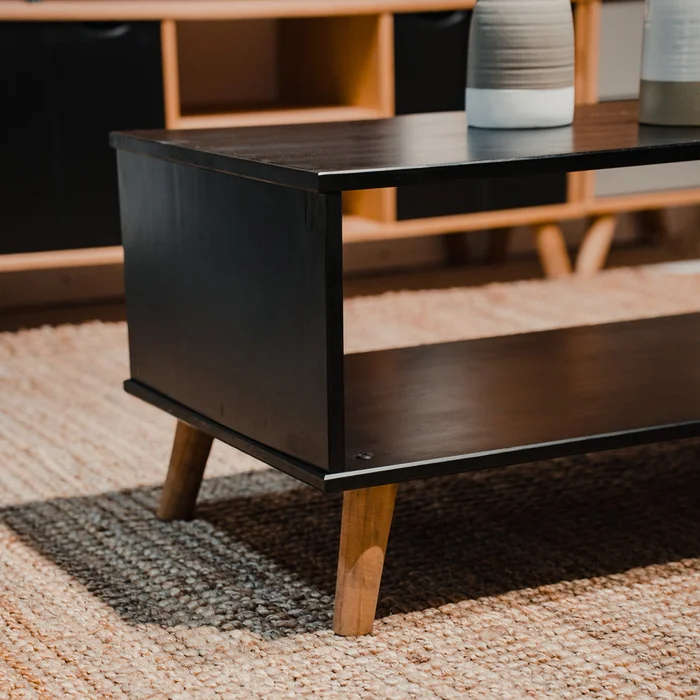 Mesa De Living Madera Maciza - Línea Berlín - Negra en Negro - Mesas de living, Uruguay | Ecowood, vista 3
