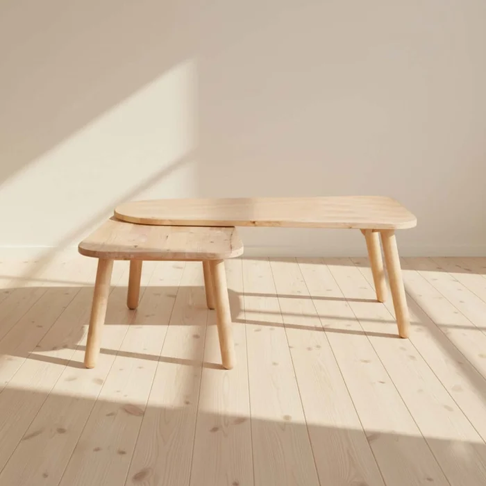 Mesa Ratona Madera Natural-beige Montana Natural en Madera natural - Mesas de living, Uruguay | Divino