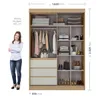Ropero Armario Bagdá MDF 100% Premium Puertas Mixtas 2 Batientes y 1 Corrediza 3 Cajones y Espejo - Castaño Off White - Roperos y placares, Uruguay | Mulata, vista 9 de 9