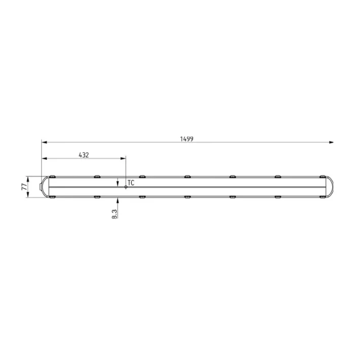 Tubo LED Estanco LEDVANCE 150CM 43W 4000K IP65 en Blanco - Lámparas colgantes, Uruguay | Serlux, vista 2