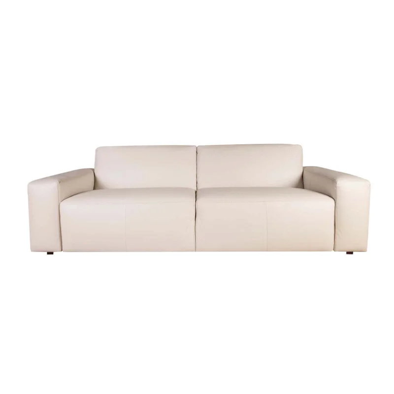 Sofa 3 Cuerpos Cuero-y-madera Natural-beige Loft Arena en Beige - Sillones y sofás, Uruguay | Divino, vista 3