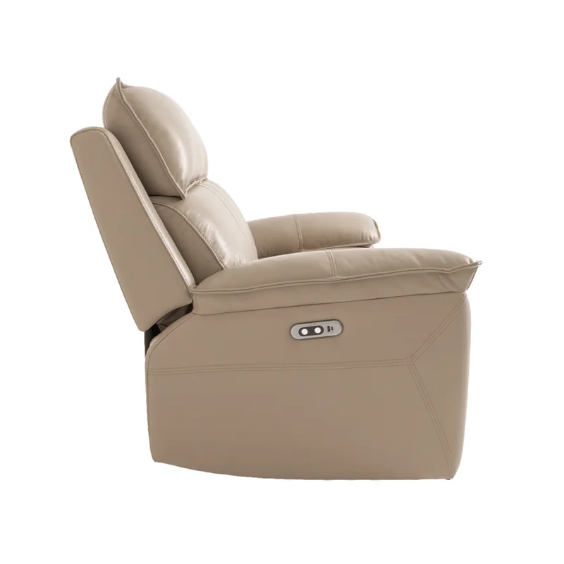 Recliner Eléctrico 2 Cuerpos Cuero-y-simil-cuero Marron Joshua Taupe en Beige - Sillones y sofás, Uruguay | Divino, vista 6