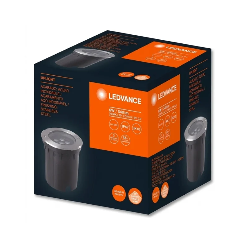 LEDVANCE Uplight 6W 3000K 20° IP67 en Gris - Lámparas de pie, Uruguay | Serlux, vista 4