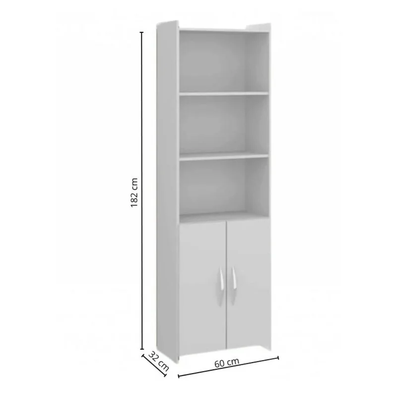 Promo 2 Bibliotecas Con Puertas - Blanco en Blanco - Bibliotecas, Uruguay | La Cueva Muebles, vista 4