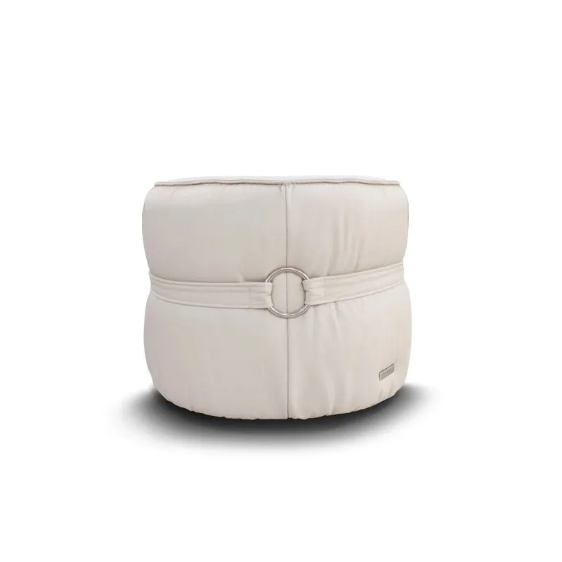 Puff 100% Cuero - Mia - Beige - Sillones y sofás, Uruguay | Ecowood