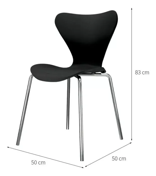 SILLA JACOBSEN - COLOR NEGRA en Negro - Sillas, Uruguay | Champagne Home, vista 2