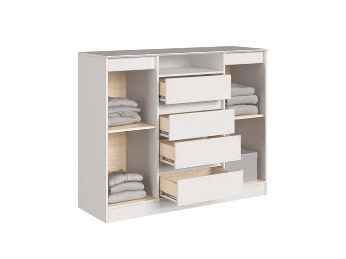 CASTRO- COMODA ALBA 4 CAJONES BLANCO 5065A-B - Cómodas, Uruguay | Alfa Ventas, vista 3