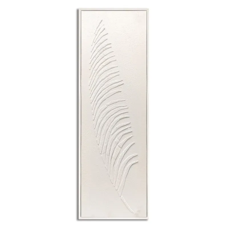 CUADRO 90x30cm MARCO HOJA BLANCO Y NEGRO 2 en Blanco - Decoración de pared, Uruguay | Decohogar