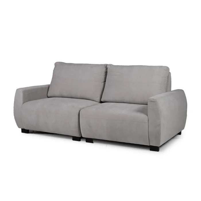 Sofá Carino (Retráctil) - Tela Microfibra - 2 cuerpos - Kruger 06-155 (Ceniza) en Gris - Sillones y sofás, Uruguay | NYR