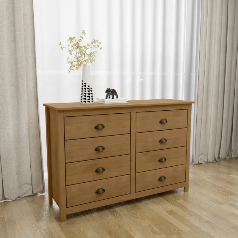 Cómoda Topázio 8 Cajones Freijo (ref. 91 en Madera natural - Mesas de luz, Uruguay | Aihaus