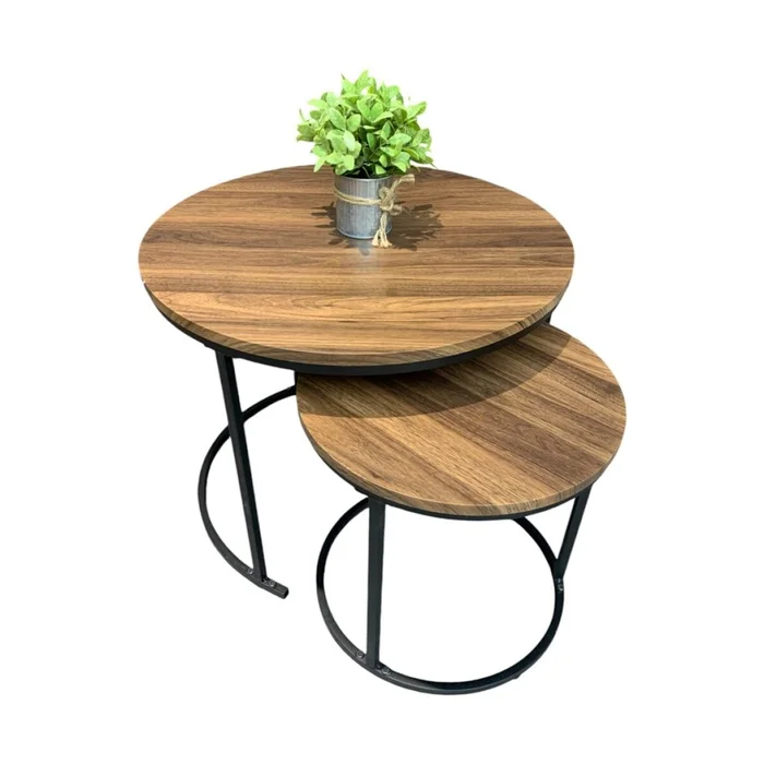 SET 2 MESAS RATONAS D40/D60CM MADERA/METAL - Mesas de comedor, Uruguay | Decohogar, vista 2