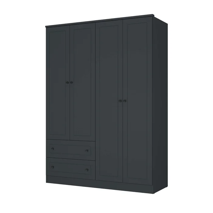 Placard 4 Puertas Mdf Gris Americano Plus en Gris - Roperos y placares, Uruguay | Divino, vista 3