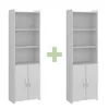 Promo 2 Bibliotecas Con Puertas - Blanco en Blanco - Bibliotecas, Uruguay | La Cueva Muebles, vista 1 de 3