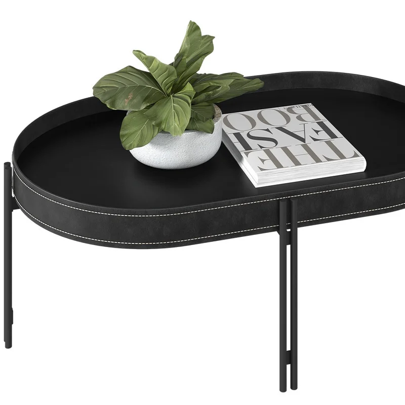 Mesa Ratona Monaco 93cm Cuero/MDF en Marrón - Mesas de living, Uruguay | Balton, vista 12
