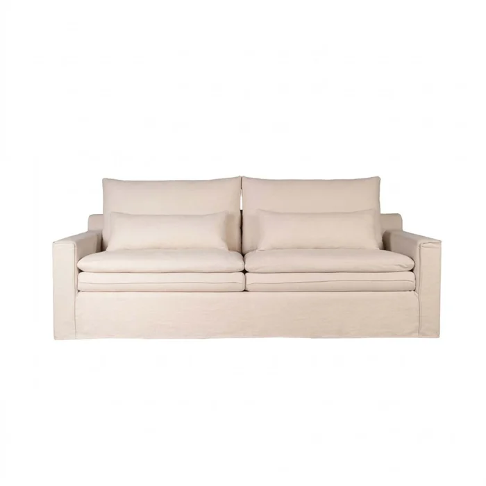 Sofá 3 Cuerpos Tela Natural-beige Positano Beige en Beige - Sillones y sofás, Uruguay | Divino, vista 2