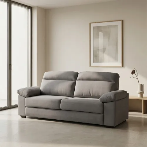 Sofá Owen - Tela Microfibra - 3 cuerpos - 12091 (Gris) en Gris - Sillones y sofás, Uruguay | NYR