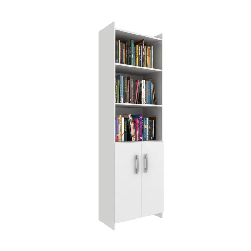 Biblioteca Estanterias 2 Puertas 3 Estantes Blanco 701 en Blanco - Bibliotecas, Uruguay | Soy Hogar