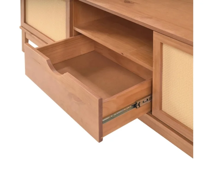 Rack Tv Urban 2 Puertas 1 Cajon 1.60 Oak-miel en Madera natural - Muebles para TV, Uruguay | Albanés, vista 2
