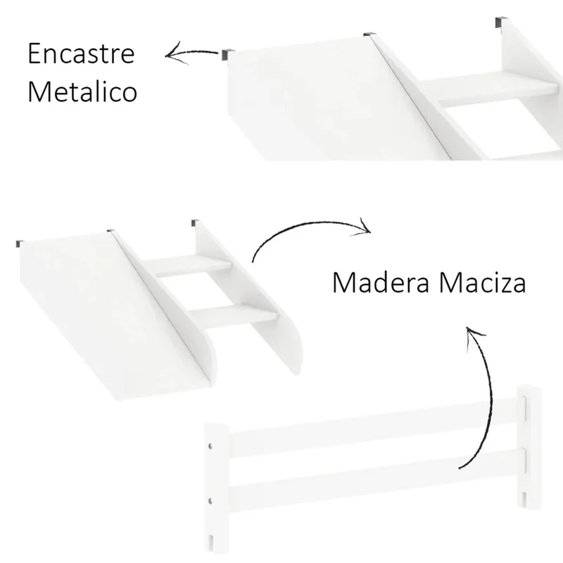 Cama marinera 1 Plaza Infantil - Blanco en Blanco - Dormitorio, Uruguay | Ecowood, vista 3