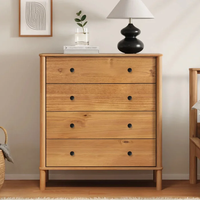 Comoda Apama 90CM 4 Cajones - Madera Maciza en Madera natural - Cómodas, Uruguay | Balton, vista 2