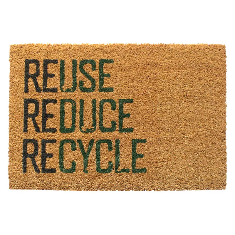 FELPUDO COCO REUSE/REDUCE/RECYCLE. 40x60CM/H1.5CM en Marrón - Textiles, Uruguay | Decohogar