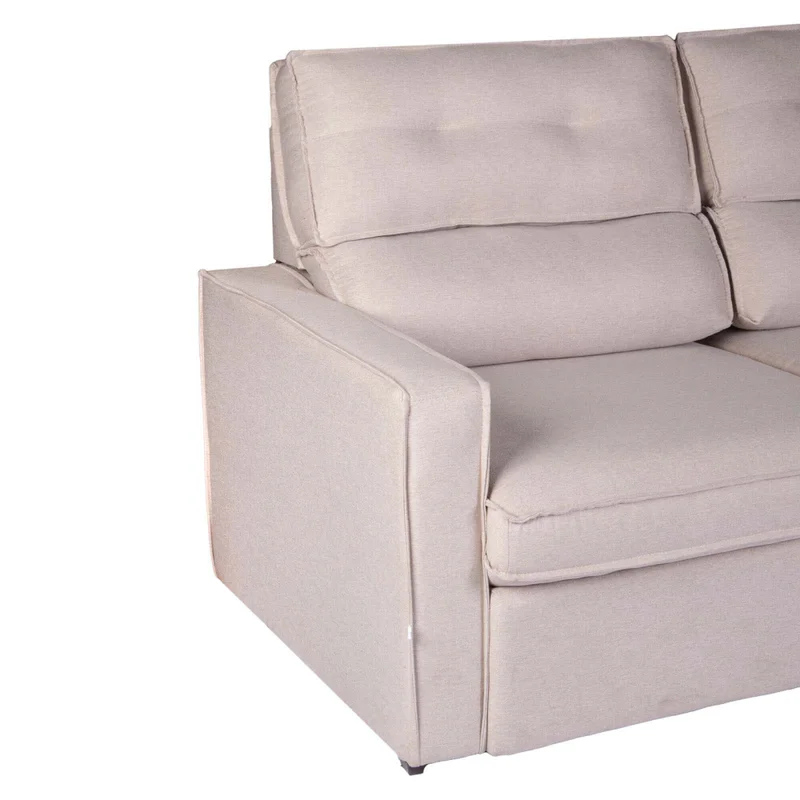 Sofa Retractil 2 Cuerpos Tela Natural-beige Ambar Beige en Beige - Sillones y sofás, Uruguay | Divino, vista 6