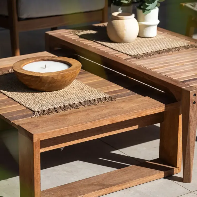 Mesa puffe Diamantina en Madera natural - Mesas de living, Uruguay | Balcony